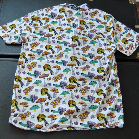 Trippy Mushroom ALAB Full Button Up Shirt Small - Picture 2 of 6